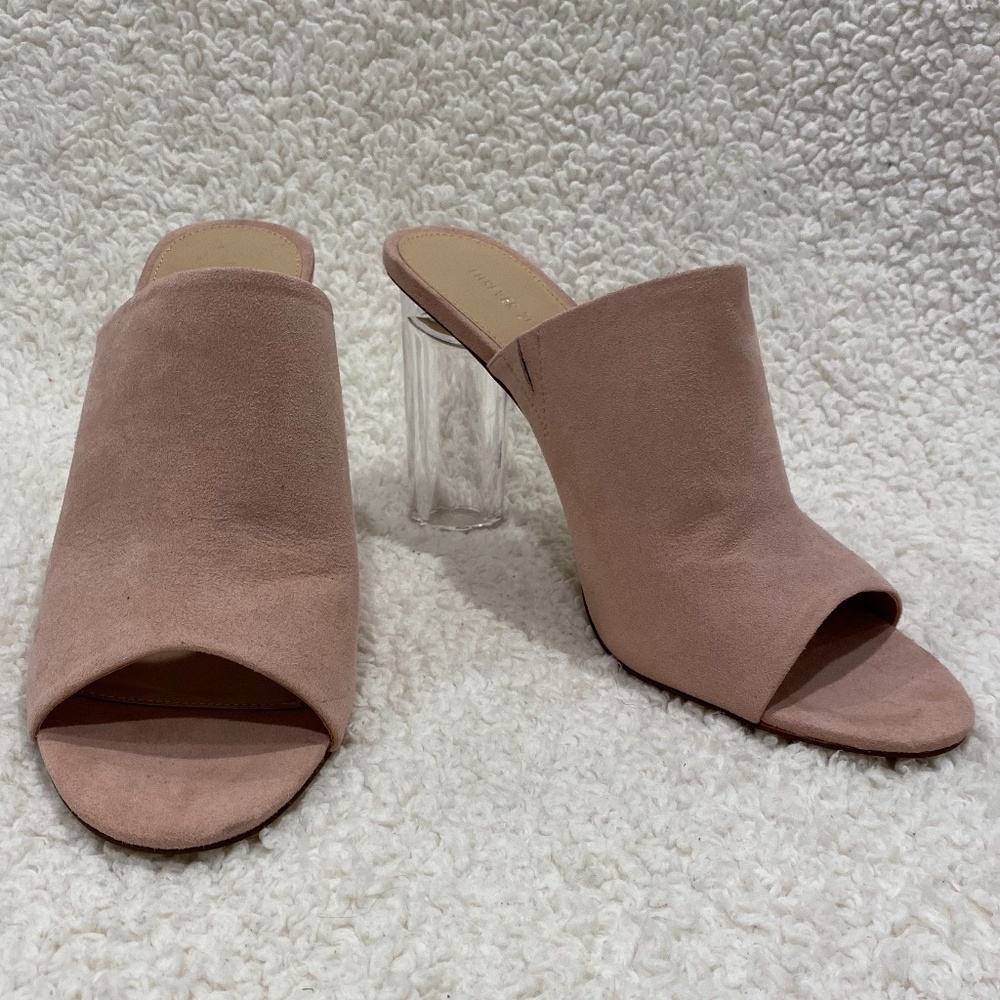 Seude Heeled mules